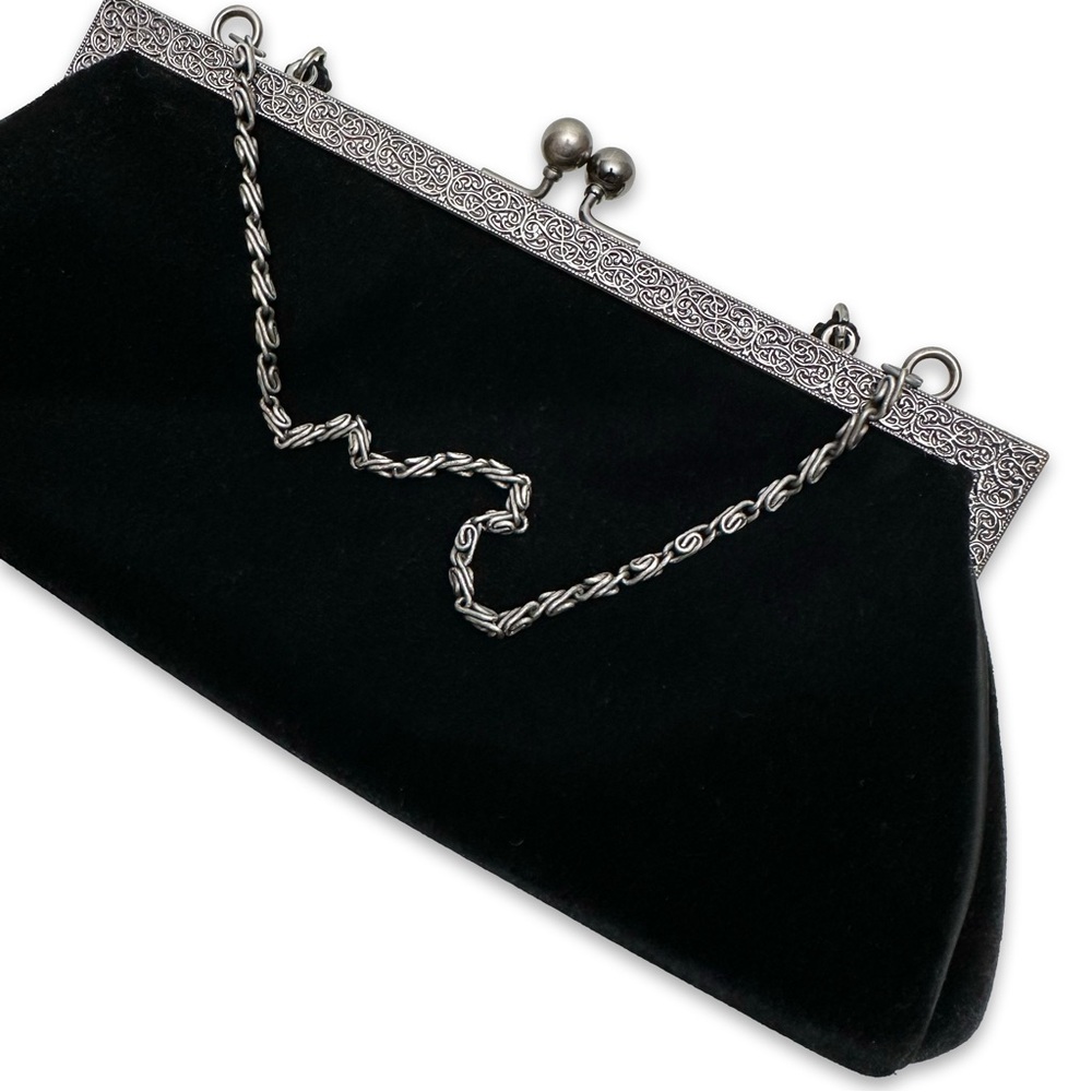 Black velvet evening bag - Picture 5 of 5